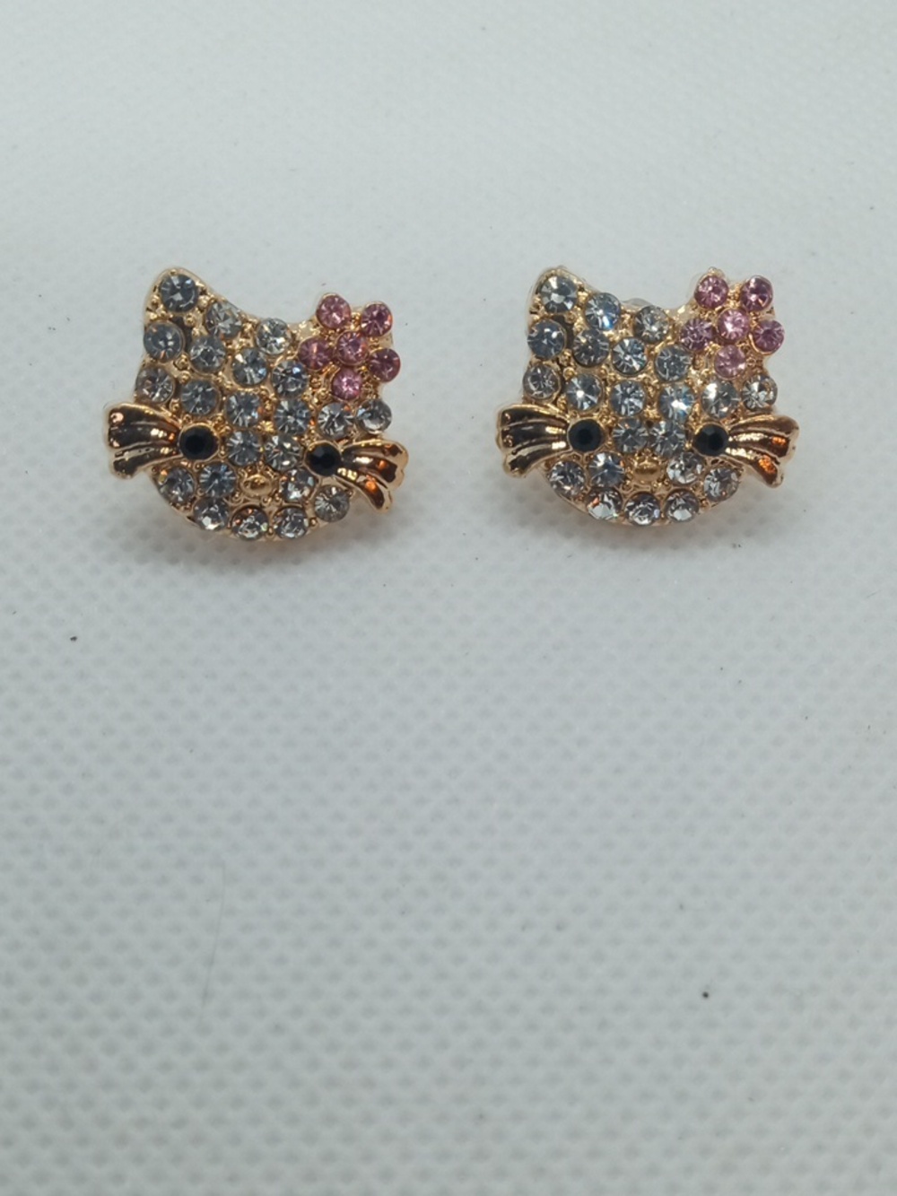 CRYSTAL KITTY EARRINGS - Picture 3 of 7
